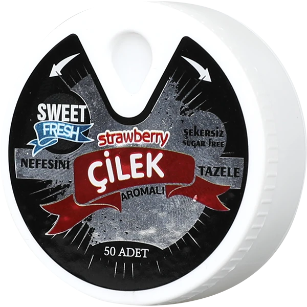 Çilek Aromalı Şekersiz Tablet Şekerleme küçük görsel