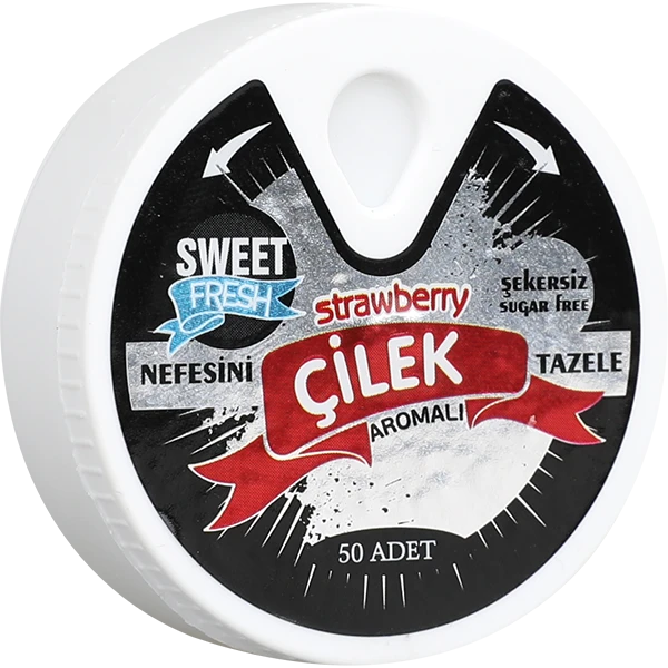 Çilek Aromalı Şekersiz Tablet Şekerleme küçük görsel